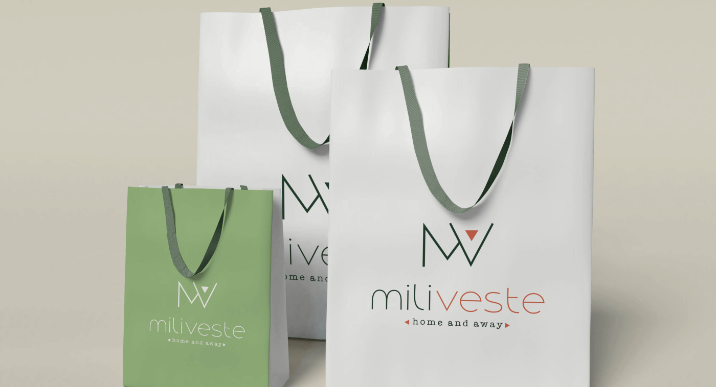 Cliente: Miliveste Serviço: Identidade Visual e papelaria/digital Ano: 2021 A Miliveste é uma marca atemporal de roupas femininas, que veste todo tipo de mulher, com praticidade, conforto e elegância, a deixando pronta para qualquer ocasião. O símbolo é um monograma com as letras M e V, e foi pensado com o objetivo de deixar a identidade visual mais forte e marcante e versátil em suas aplicações. O triângulo remete à seta (direções - lados) que representa a versatilidade da marca.